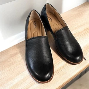 Earth Shoes Womens 10 Black Leather Etedna Loafers Flats Slip On Comfort - Picture 1 of 9