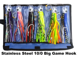 9" Big Game Fishing Kit Trolling Lures Skirted Marlin Mahi Tuna Rigged UPGRADED - Picture 1 of 11