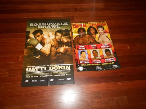 BOXING POSTERS TYSON V McBRIDE+GATTI V DORIN [I BOUGHT PERSONALLY AT FIGHT] FR S Cover