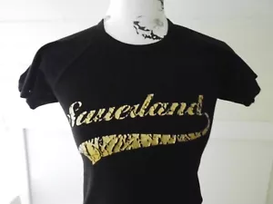 T-Shirt/ Girlyshirt mit Aufdruck SAUERLAND, schwarz mit gold, Größe XS/ 36 - Bild 1 von 8