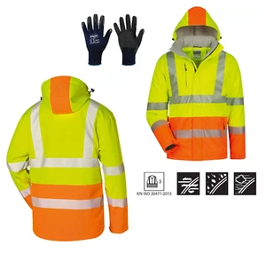 Chaqueta de invierno Softshell montaje chaqueta de trabajo exterior protección de advertencia amarillo-naranja - Imagen 1 de 5
