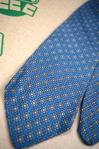 Neck Tie VTG 50s Brooks Brothers Square Daisies Country Foulard Silk Tie 54 x 3" - Picture 1 of 7