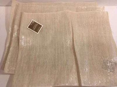 Target Gilded Noel Placemats Set of 3 Christmas 2011 Beige Silver Metallic - Image 1 of 4
