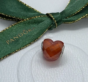 PANDORA Charm Sterling Silver ALE S925 SHAPE OF LOVE ORANGE 796563OCZ Authentic - Picture 1 of 8