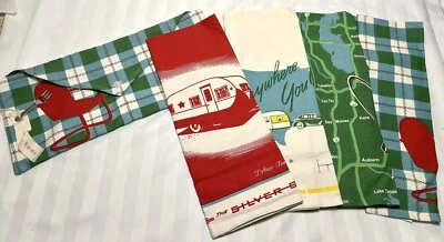 NEW! Moda Home Vintage Style Camper/Camping Towel Set Of 4 Cotton 27"x16" - Image 1 of 4