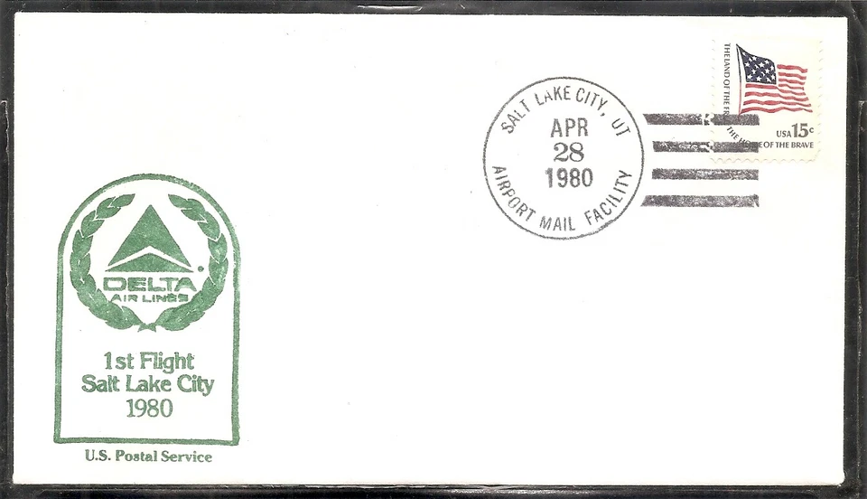 Delta Air Lines , First flight Salk Lake City , April 28, 1980. - Image 1 of 1