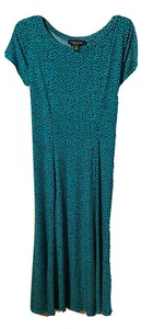 Perceptions New York Women’s Size 12 Dress Sleeveless Green Navy Stretch BB2 - Picture 1 of 5
