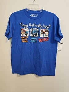 BOY'S HYBRID TEES BLUE XXL 18/20 THINGS THAT REALLY BUG! HOMEWORK,SISTERS,GAMES - Picture 1 of 6