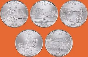 P State Quarters 2005 ~ juego de 5 monedas ~ sin circular estado como nuevo 25c coleccionable - Imagen 1 de 2