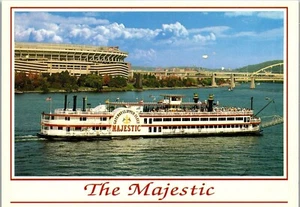 Vintage Boat Ship Postcard The Majestic Three Rivers Stadium Pittsburgh PA - Picture 1 of 4