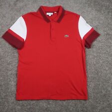 Lacoste Polo Shirt Mens 6 Large Slim Red Short Sleeve Breathable Retro EUC