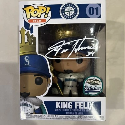 Felix Hernandez Signed Auto Funko Pop Seattle Mariners 01 King Felix PSA COA - Image 1 of 4