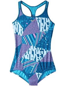 Nike Kids Mash up Racerback One-Piece (Little Kids/Big Kids) (Green Abyss) Large - Picture 1 of 2