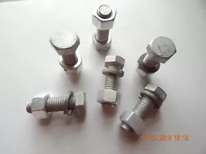 ALUMINUM HEX CAP SCREWS 5/8-11 x 2" W/ NUTS & LOCK WASHERS 6 PCS. NEW-NOS - Picture 1 of 1