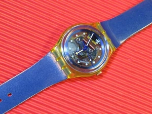 REFURBISHED / fast neuwertige Swatch ADAMASTOR mit blauem Armband - Bild 1 von 4