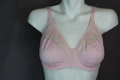 Chantelle 13F1 Underwire Unlined Mesh Pink Full Coverage Bra size 40C - Image 1 of 4