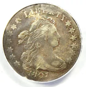 1807 Draped Bust Dime 10C - Certified ANACS VF20 Details - Rare Early Date! - Picture 1 of 5