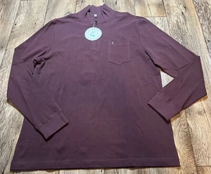 Criquet XL Mock Neck 1/4 Zip Pullover Pocket Polo Knit Burgundy Maroon New - Picture 1 of 4