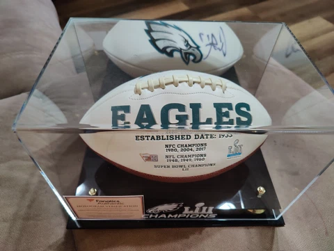 alshon jeffery autograph Superbowl Team Patch Ball. With Display Case. Fanatics Cover