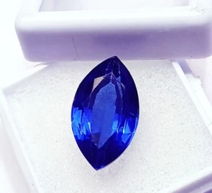 Natürlicher blauer Saphir Marquise-Schliff 8+ kt zertifizierter loser Edelstein mit kostenlosem Geschenk - Bild 1 von 8