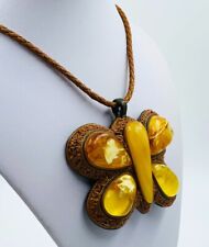 Antique Amber Pendant Genuine Baltic Amber Jewelry Handmade amber necklace