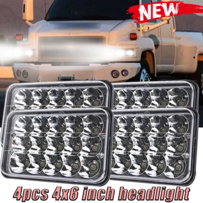 4PC 4x6" Headlights Hi/Lo 20000LM Fit Chevrolet 2003-09 C7500 C5500 C4500 Kodiak - Image 1 of 4