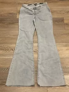 Wild Fable Jeans Womens 4 Low Rise Flare Bell Bottom Ruch Front Side Zip - Picture 1 of 7