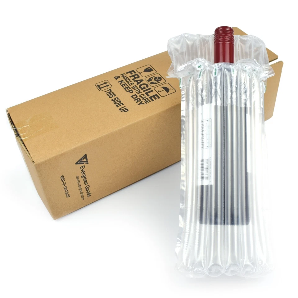 Inflatable Bottle Bag Protective Wine Packaging Air Shock with Cardboard Box - Image 1 of 4