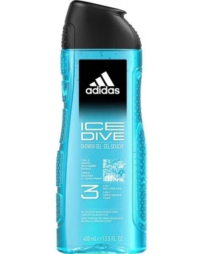 Brand New! Adidas 3 in 1 Body Hair Face Shower Gel Ice Dive 8.4oz 250ml Pk of 1 - Image 1 of 1