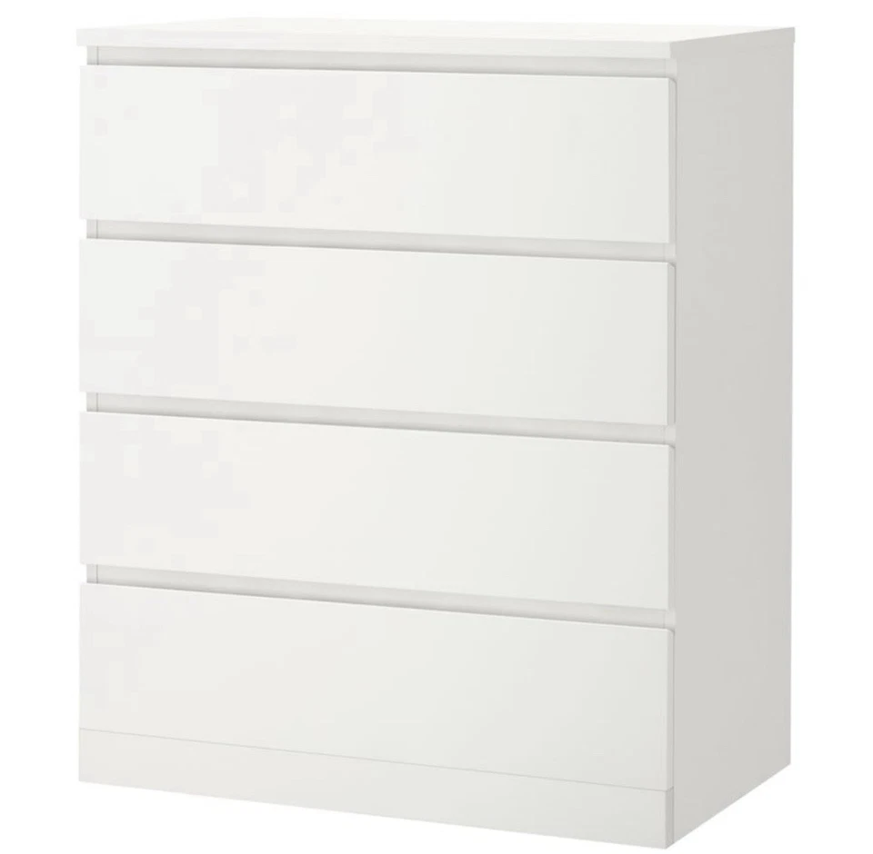 宜家4抽屉梳妆台-白色卧室和壁橱收纳盒 — 第 1/3 张图片