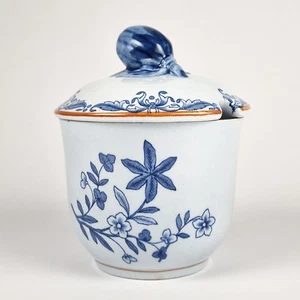 Rorstrand East Indies Blue and White Floral Sugar Bowl Honey Jar Ostindia Sweden - Picture 1 of 7
