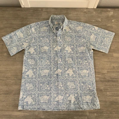 Camisa hawaiana Reyn Spooner AZUL CLARO Bandera del estado de Hawái Nene Bird para hombre talla M Foto 1 de 4