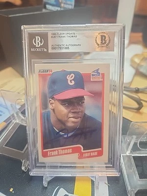HOF FRANK THOMAS AUTO 1990 FLEER UPDATE U87 ROOKIE BGS AUTHENTIC - Image 1 of 4
