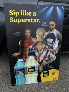 WWE Promo Sign Wawa Minute Maid Collectible Cody Rhodes Wrestling - Picture 1 of 6