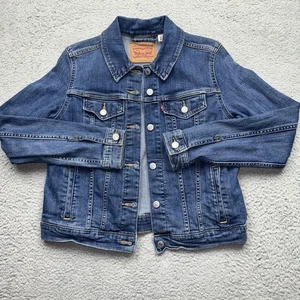 Girls Levi's Denim Jacket 4 Pocket Classic Red Tab Size Large All Seasons - Picture 1 of 5