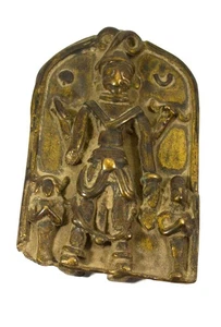 Escultura de latón Tribal Señor Bhairava antigua vintage hecha a mano antigua coleccionable Ar - Imagen 1 de 4