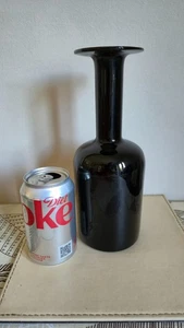 Holmegaard Glass Black Gul Vase Otto Brauer Design 1960s 10” MCM - Picture 1 of 6