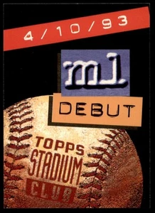 Tarjeta informativa 1994 Baseball Stadium Club ML #5 debut - Imagen 1 de 2