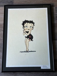 Betty Boop Vintage ca. 1989 gerahmte limitierte Auflage 87/300 Lithographie von GRIM - Bild 1 von 10