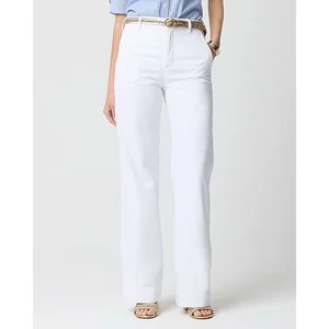 Neu mit Etikett!! J. CREW Factory White Drapey Denim Hose Jeans High Waist Größe 28 - Bild 1 von 12