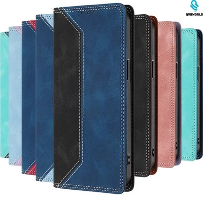 Spliced Leather Wallet Case Phone Case Cover for ZTE Blade A56 A36 A76 A35E A75 - Image 1 of 4