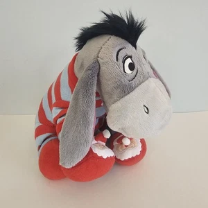 Disney Store exklusiver Eeyore Plüsch Weihnachten Santa gestreifter Pyjama Stofftier 13 Zoll - Bild 1 von 12
