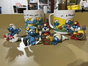 LOTE de tazas de café de figuras de pitufo vintage pitufo papá pitufo - Imagen 1 de 3