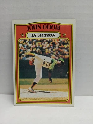 1972 Topps #558 John Blue Moon Odom en acción en muy buen estado-ex Oakland Athletics Foto 1 de 2