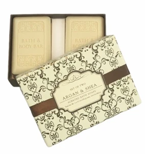 Set of 2 Argan & Shea Scented Bath Soaps 10.6 oz New In Box - Picture 1 of 5