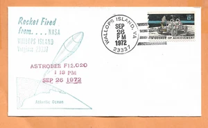 ROCKET FIRED FROM WALLOPSISLAND ASTROBEE F12 020 SEP 26,1972 SPACE COVER - Picture 1 of 1