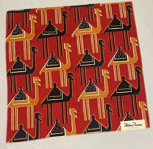 Paloma Picasso Fabric Swatch Dromedary Red Camels MCM Style 26in Square Cotton - Picture 1 of 4