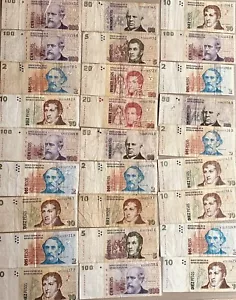 Lot of 27 Assorted Argentina Banknotes Mostly Circulated World Paper Money - Picture 1 of 1