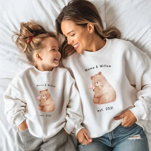 Personalised Mama and Baby Bear Jumper Set – Mum and Child Matching Sweatshirts - Picture 1 of 9