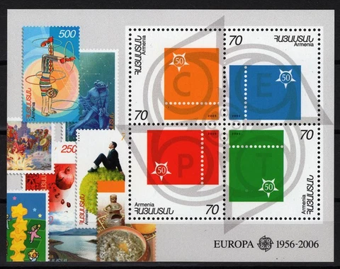 Armenia 2006 Europa Cept - 50 years europa souvenir sheet MNH Cover